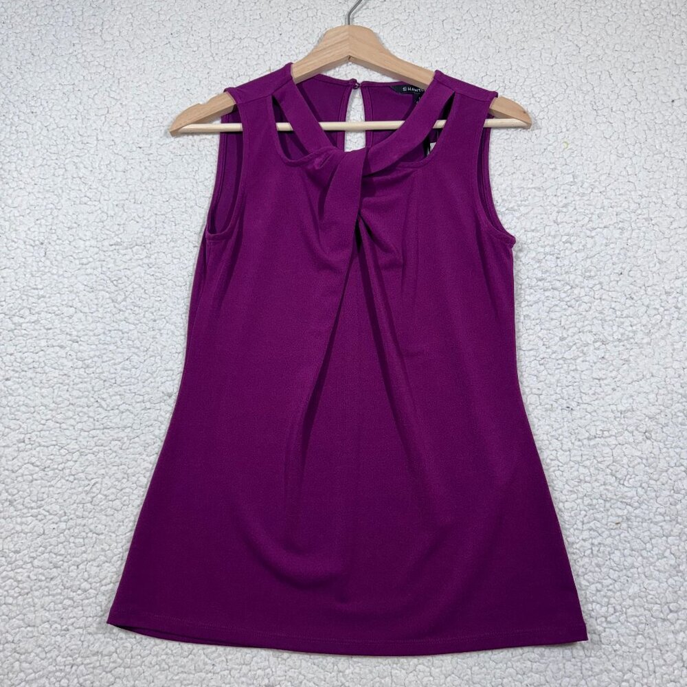 41 Hawthorn Womens Twist Neck Blouse Top Size Small Purple Office New